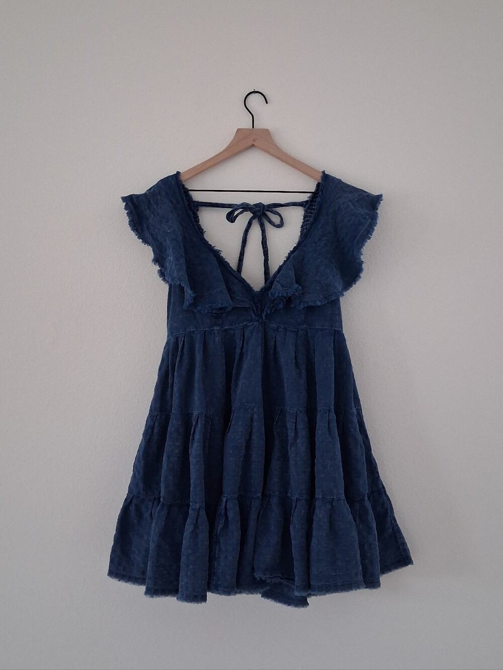 Free People Undone Mini Dress In Montana Indigo Wash - Picture 5 of 15